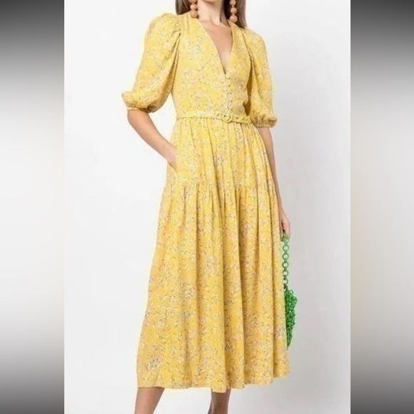 Nicholas Cecile Floral Midi Belt Dress - Picture 4 of 10